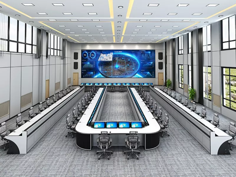 Console de monitoramento em forma de U